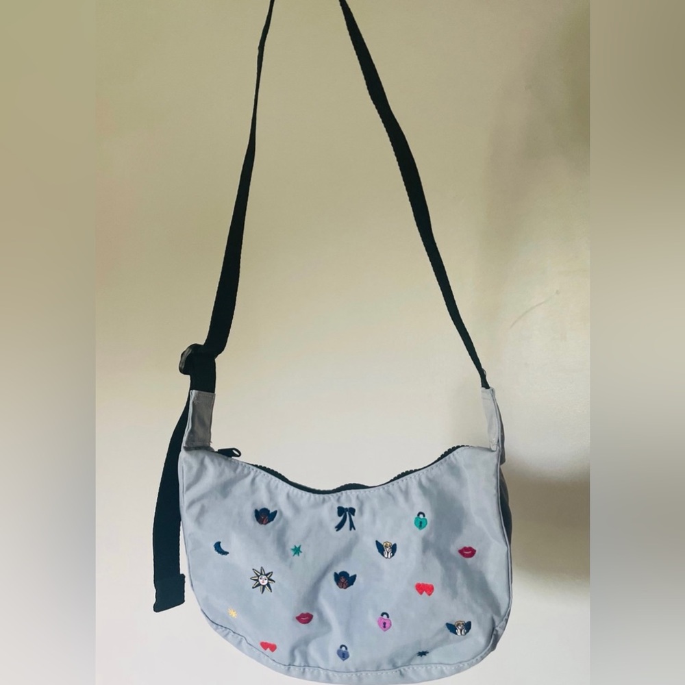 BAGGU Embroidered Small Nylon Crescent Bag - Picture 3 of 5
